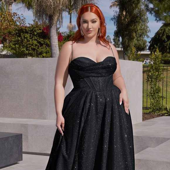 NEW LONG A-LINE DRESS WITH OFF THE SHOULDER NECKLINE AND SPAGHETTI STRAPS CD252C